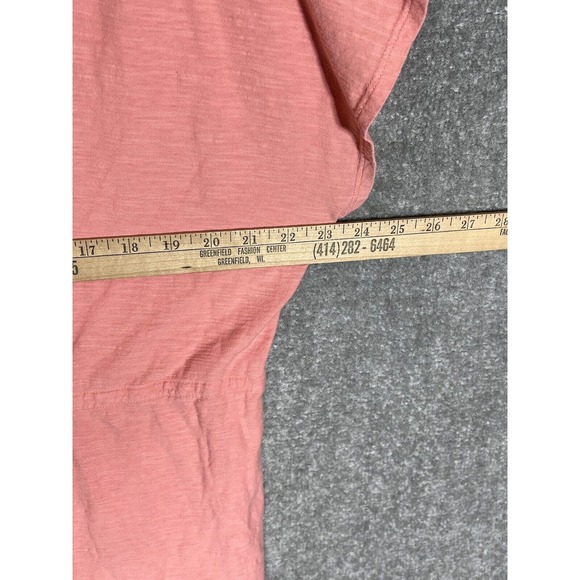 J Jill Deep V-Neck‎ Drawstring Waist Top Womens Size Large Peach Pima Cotton - Picture 5 of 9